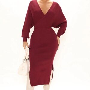 NWOT Sweater Midi Dress - Magenta
